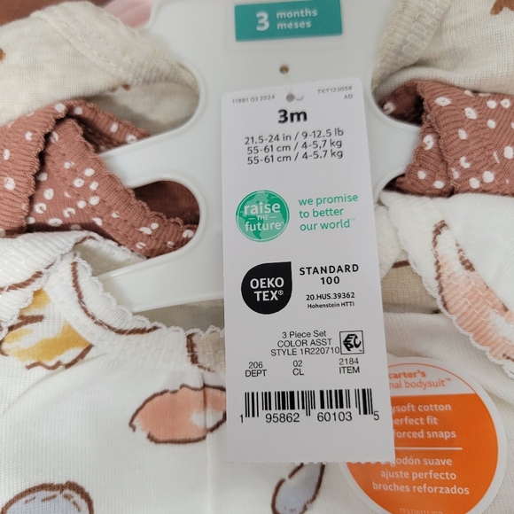 Carter's Pink, Floral and Polka Dot Baby Outfit 5 Piece Set Nwt - Picture 3 of 7